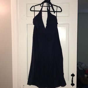 Navy blue seed sucker dress